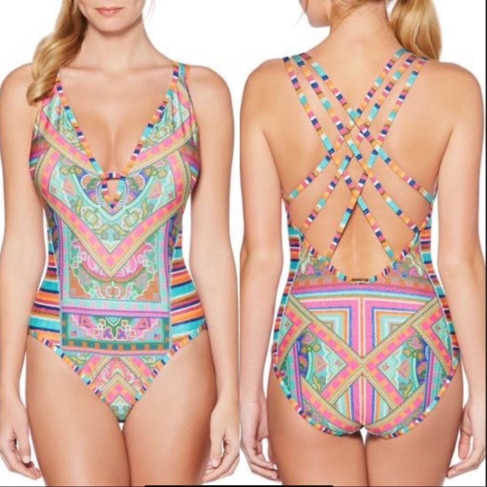 Laundry By Shelli Segal Scarf Medallion One-Piece swimsuit